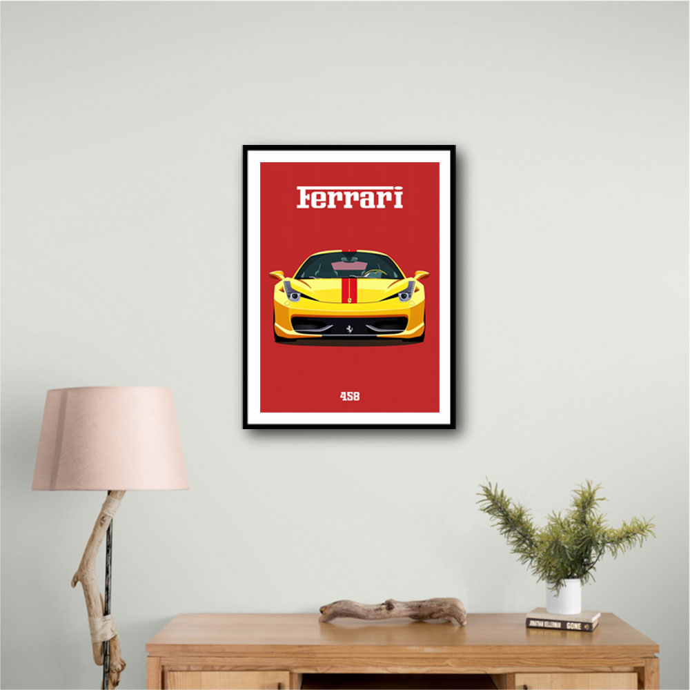 額縁 Displate YellowFerrari Limited Poster 額縁 Displate YellowFerrari Limited Poster Yellow Ferrari